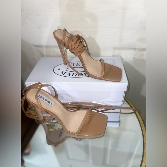 🤎NEVER WORN! Steve Madden Heels | Wrap-Around | Tan | Size 9.5 | 4.5 in. - Picture 6 of 15